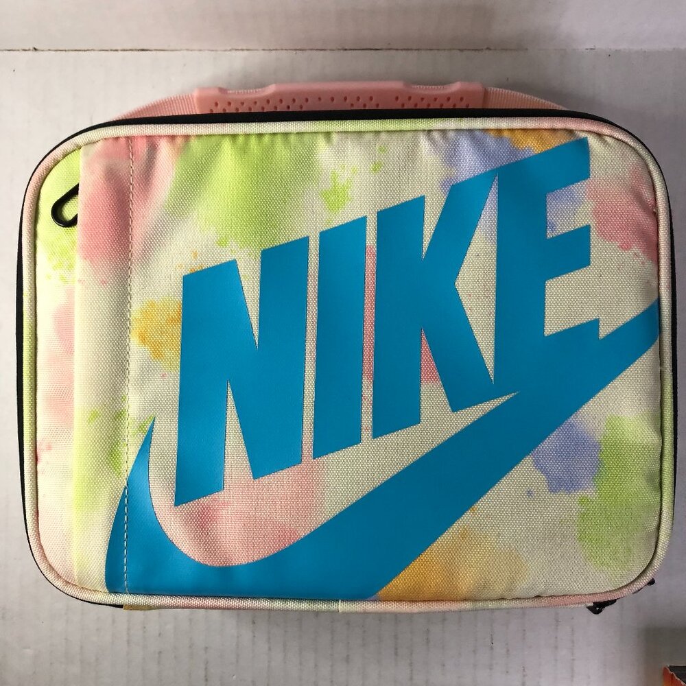 Nike Hard Shell Lunch Bag Pastel Color Zippered Outside Pocket Insulated Tie-Dye